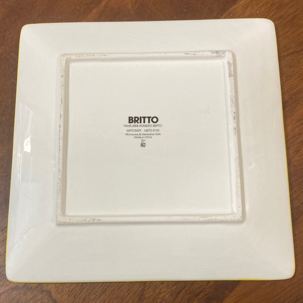 Romero Britto "Flower Power" ceramic plate. VINTAGE - Picture 3 of 5